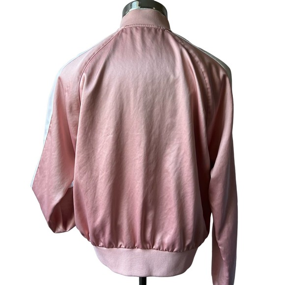 PUMA Pink and White Satin Bomber Jacket Size Small - Picture 2 of 11
